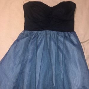 Navy blue and blue semi formal dress